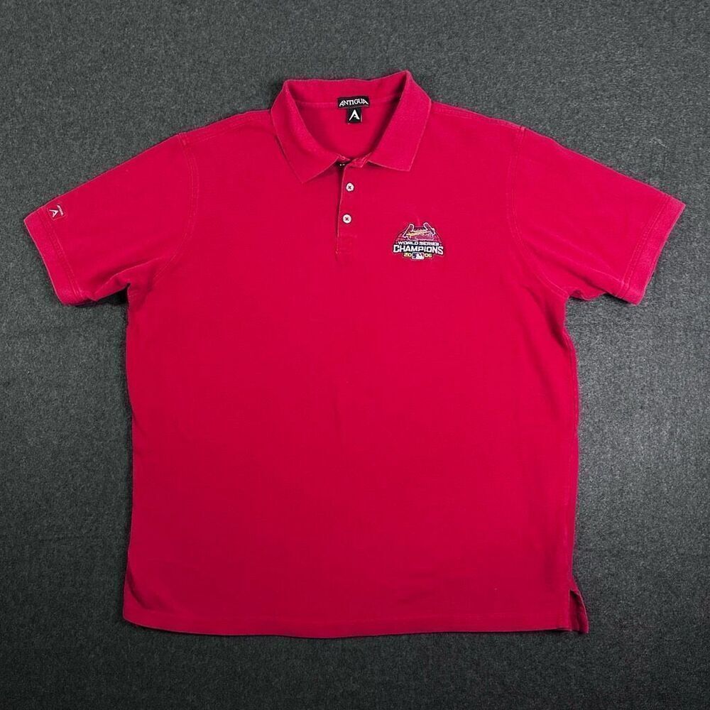 St. Louis Cardinals 2006 World Series‎ Champions Polo Shirt Mens XL Red VTG Rare